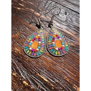 Colorful Lightweight Dangle Metal Earrings -‎ Never worn
